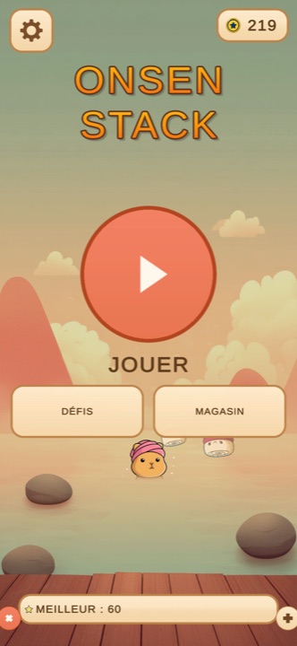 L'écran-titre, un seul bouton