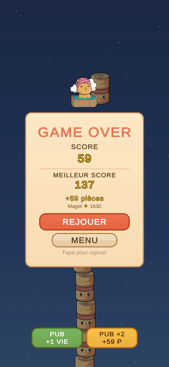 Fin de partie — score et magot